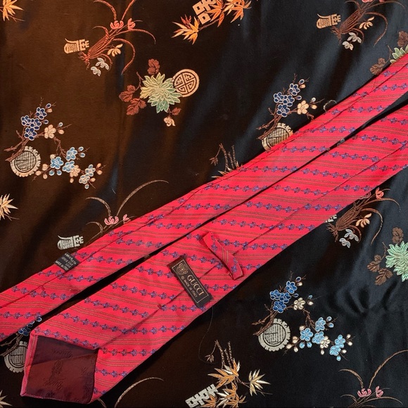 Vintage Gucci Primary Color Horse Bit Silk Tie - Picture 10 of 12